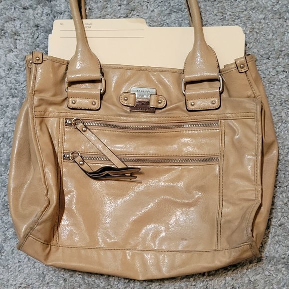Beige Multi Zipper, Pockets Functional Purse - Picture 1 of 3